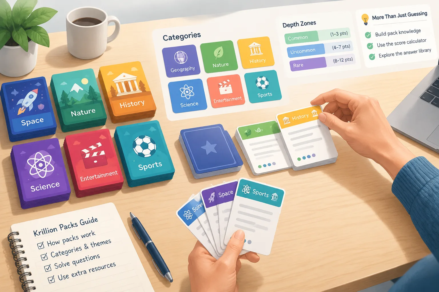 editorial illustration of a trivia game concept