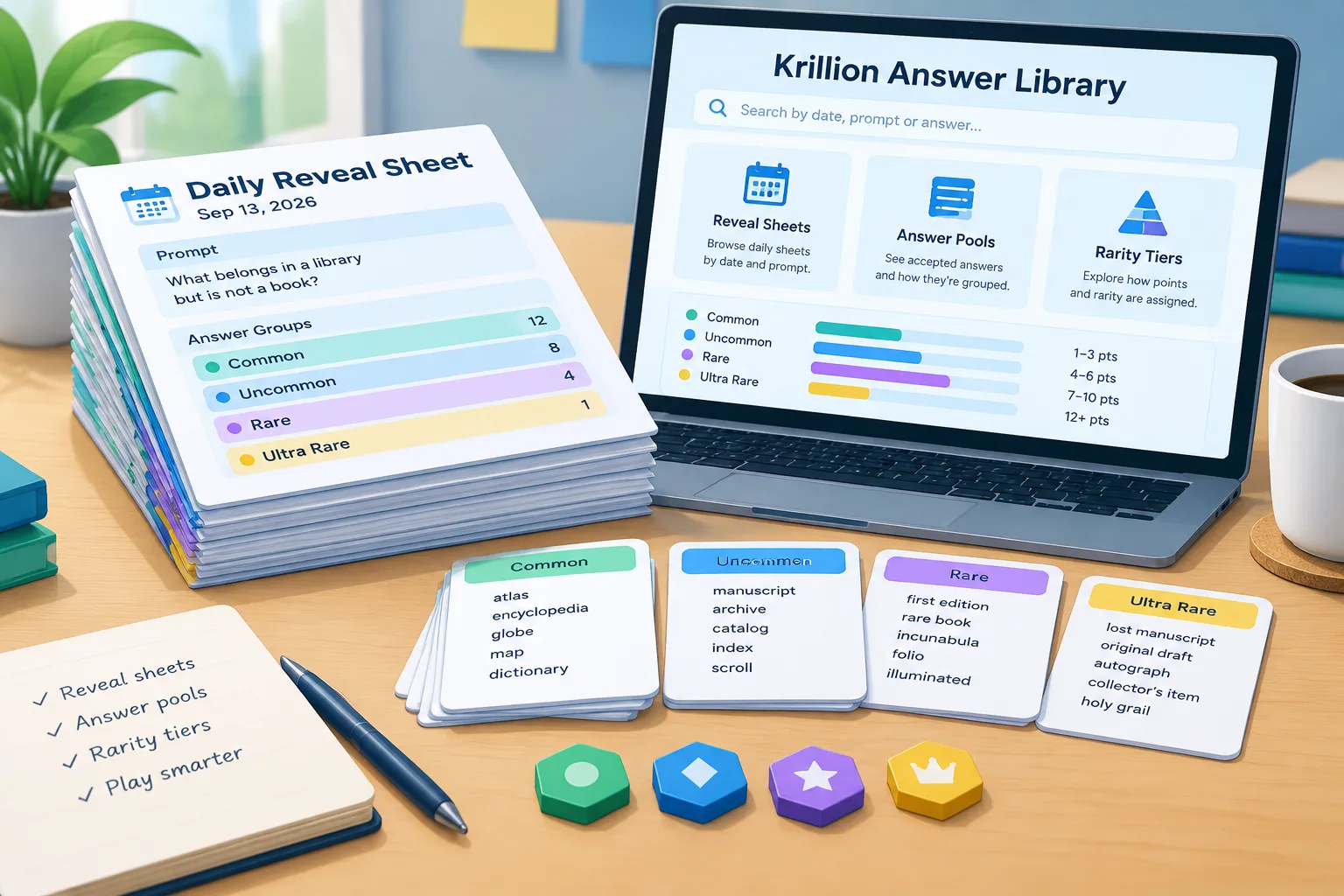 editorial illustration of a trivia archive